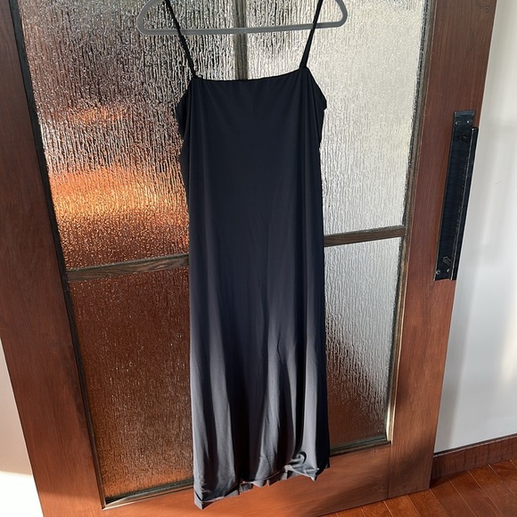 All Saints Charlie Black Midi Slip Dress stretch sleeveless removable straps 10 - Picture 5 of 11